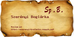Szerényi Boglárka névjegykártya